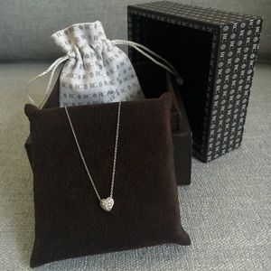 Robert Coin Diamond Heart Pendant Necklace